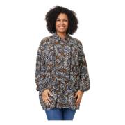 Ocean Blue A-Shape Bluse med Unikt Print