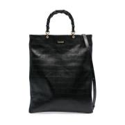 Sort Bambus Shopper Medium Taske