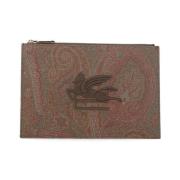 Brun Pochette med Paisley Mønster