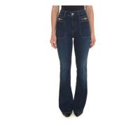 Højtaljede Slim-Fit Bell-Bottom Jeans