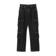 Sort Denim Cargo Jeans