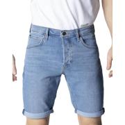 Blå Plain Herre Shorts Lynlås Knap