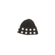 Ribbet Mohair Beanie Brun Knapper