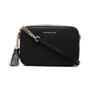 Sort Læder Ginny Crossbody Taske