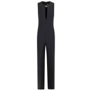 Sort Jumpsuit Skulptureret Talje V-Hals