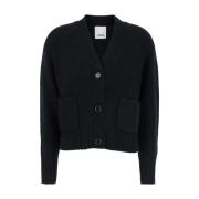 Sort Uld Cashmere Cardigan Sweaters