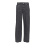 Pintuck Jeans Medium Grey Denim