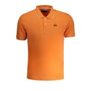 Orange Polo Med Korte Ærmer Broderet