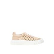 Elegant Beige Læder Sneakers