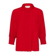 Feminin Bluse Flame Scarlet Oversize Silhuet