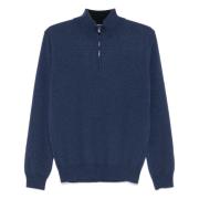 Luksus Uld Cashmere Half-Zip Sweater