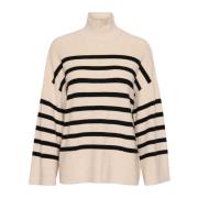 Stribet Pullover Sweater French Oak/Black