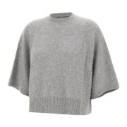 Blød Grå Paillet Sweater