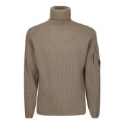 Ribbed Turtleneck Sweater med Logoærme