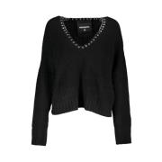 Elegant V-Neck Sweater med Chic Detaljer