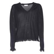 Sort V-hals Pullover Sweater