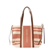 Brun Bomuld Shopper Taske Bordeaux Cognac