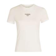 Basis Bomuld T-shirt - Beige Rund Hals Kort Ærme