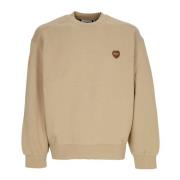 Hjerte Patch Sweatshirt Støvet H Brun