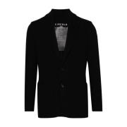 Sort Blazer med Pincé Detaljer