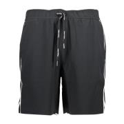 Sporty Sort Herre Shorts med Elastisk Talje