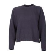 Blå Uld Crewneck Sweater