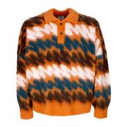 Orange Polo Style Sweater Kvinder