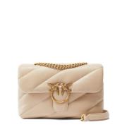 Klassisk Beige Love Puff Taske