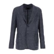 Blåt linned blazer