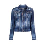 Hvid Icon Spray Denim Jakke