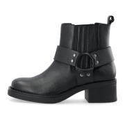 RIKKE Chelsea Biker Boot Leather - Sort