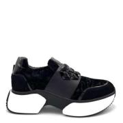 Velour Slip-On Sneaker med Applikationer