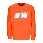 Grafisk Fleece Crewneck Rush Orange/Hvid