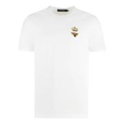 Ribbet Bomuld Crew-Neck T-Shirt