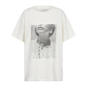 Grafisk Print Tee Top Jet Stream