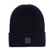 Blå Beanie med Label