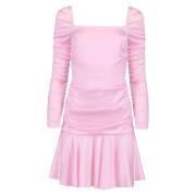 Blush Pink Ruched Mini Kjole