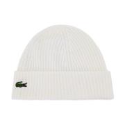 Ribstrikket Logo Beanie - Hvid