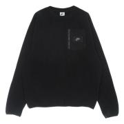 Sort Crewneck Fleece Sweatshirt Sportstøj