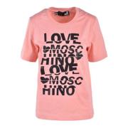 Pink Print Bomuld T-shirt