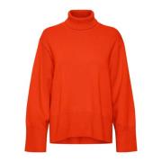 Hyggelig Turtleneck Pullover Dyb Orange