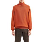 Orange Uld Sweater Herremode