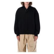 Sort Uld Oversized Bomberjakke AW24