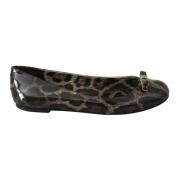 Leopard Print Læder Ballerina Flats