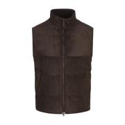 Brun Ruskind Polstret Gilet