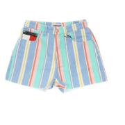 Højtaljet Stribet Mom Fit Shorts