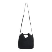 Sort Mesh Crossbody Taske med V Design