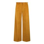 Suede Bomuld Wide Leg Bukser