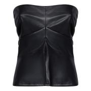 Strapless Faux Leather Top