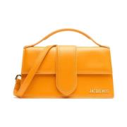 Orange Læder Crossbody Taske